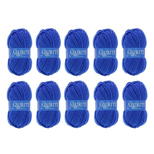 - 10 pelotes de laine à tricoter distrifil azur...