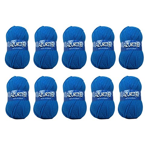 - 10 pelotes de laine à tricoter distrifil azur...