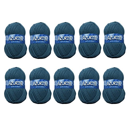 - 10 pelotes de laine à tricoter distrifil azur...