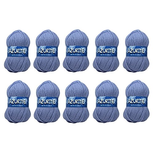 - 10 pelotes de laine à tricoter distrifil azur...