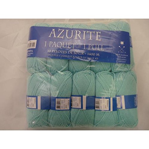- 10 pelotes de laine à tricoter distrifil azur...