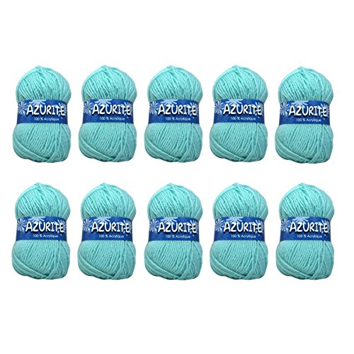 - 10 pelotes de laine à tricoter distrifil azur...