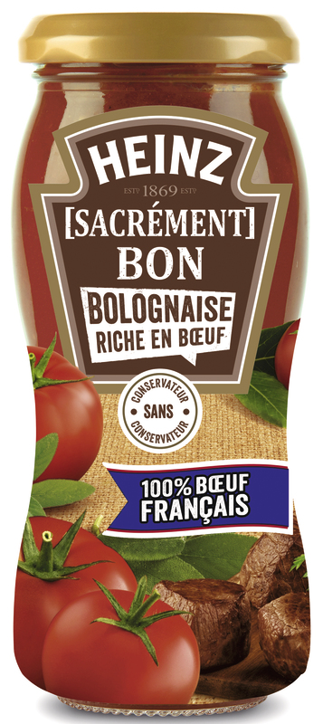 SAUCE SACRÉMENT BON BOLOGNAISE RICHE EN BŒUF Heinz 3660603081300 Heinz SAUCE SACRÉMENT BON BOLOGNAISE RICHE EN BŒUF Heinz 3660603081300 Heinz