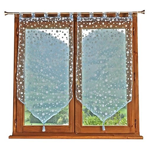 Générique Vitrages 2 rideaux a Pois 60x120cm Bleu code EAN 3660634960285 
