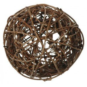 6 boules en ozier - chocolat