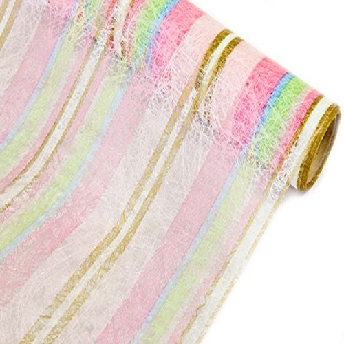 CHEMIN DE TABLE INTISSÉ RAYÉ 29CM*5M - ROSE