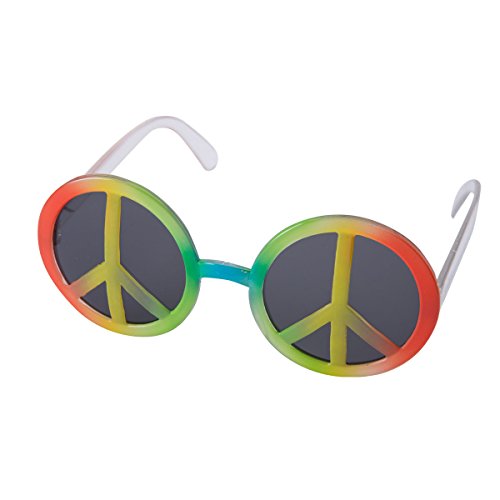 Lunettes peace and love de couleur rouge jaune ...