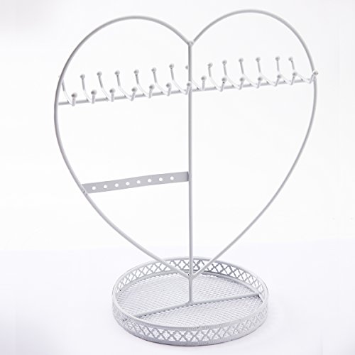 Porte bijoux coeur métal sur pied 29cm