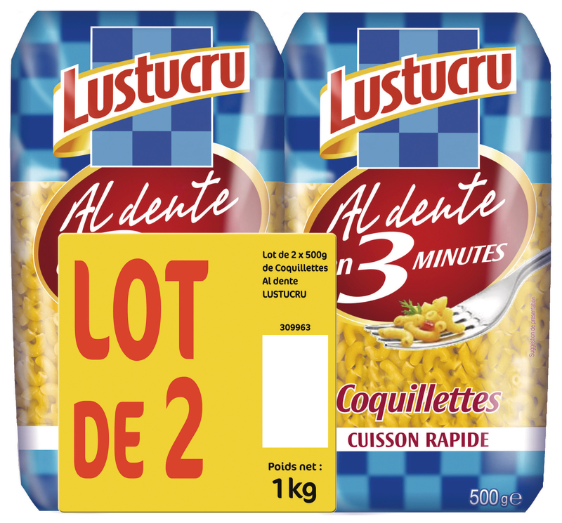 PÂTES CUISSON RAPIDE COQUILLETTES Lustucru