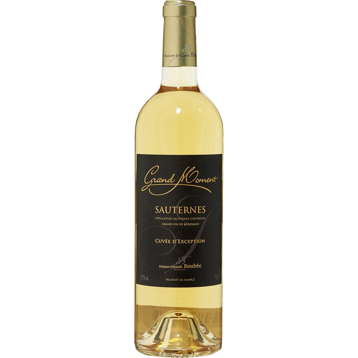 GRANDS MOMENTS Vin blanc moelleux  Sauternes Cuvée d'Exception AOC GRAND MOMENT code EAN 3660989187795 