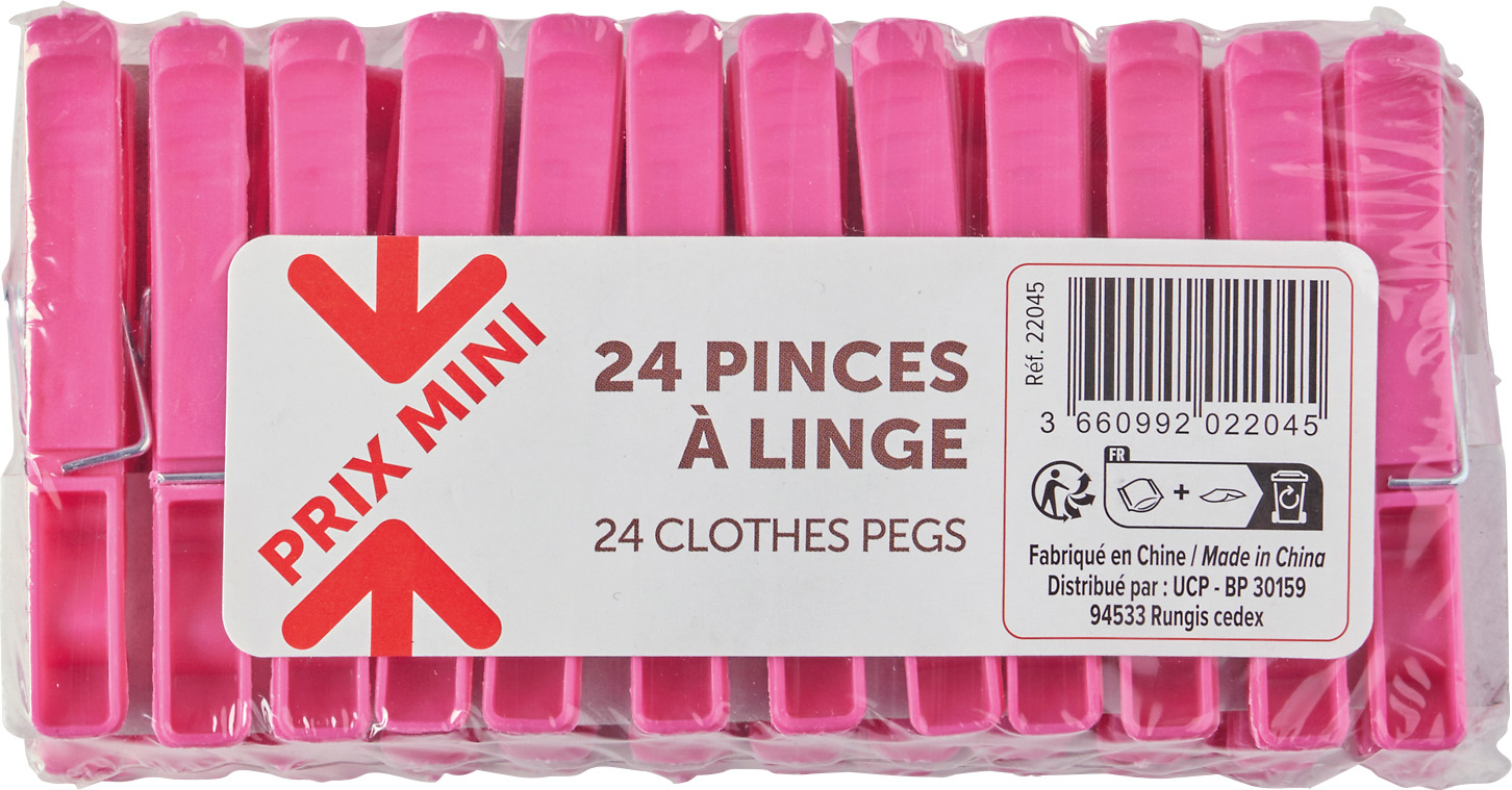  LOT DE 24 PINCES A LINGE code EAN 3660992022045 
