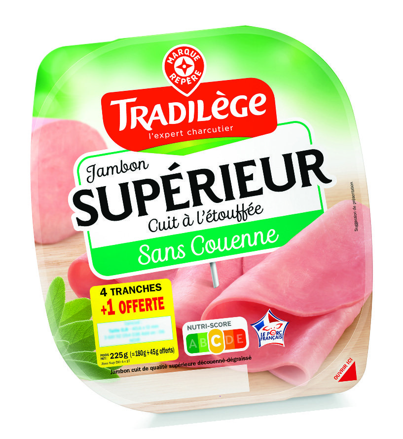 JAMBON QUALITÉ SUPÉRIEURE SANS COUENNE CUIT À L...
