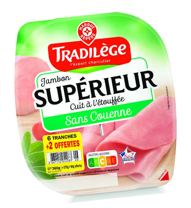 JAMBON CUIT DE QUALITÉ SUPÉRIEURE DÉCOUENNÉ DÉGRAISSÉ CUIT À L’ÉTOUFFÉE “TRADILÈGE”(1) 3661112054083 MR2