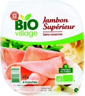 JAMBON SUPÉRIEUR SANS COUENNE BIO “BIO VILLAGE”