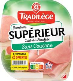 JAMBON QUALITÉ SUPÉRIEURE SANS COUENNE CUIT À L...