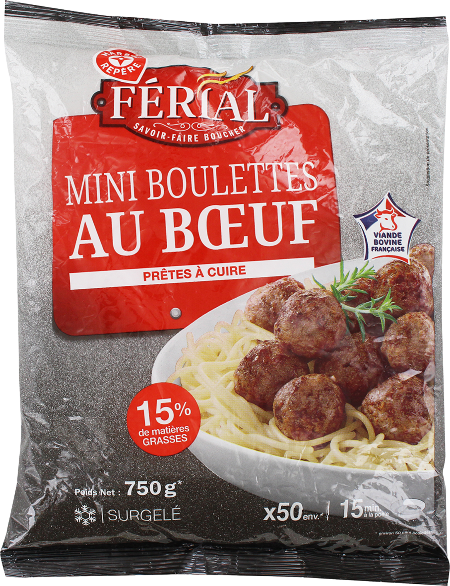 50 MINI BOULETTES AU BOEUF SURGELÉES