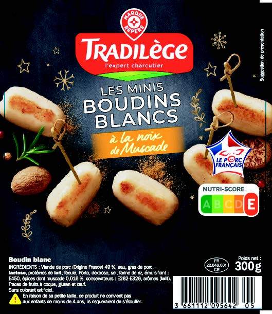 MR2 LES MINIS BOUDINS BLANCS À LA NOIX DE MUSCADE  "TRADILÈGE" code EAN 3661112095642 