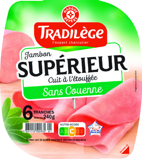 MR2 JAMBON CUIT DE QUALITÉ SUPÉRIEURE DÉCOUENNÉ DÉGRAISSÉ “TRADILÈGE” code EAN 3661112502935 