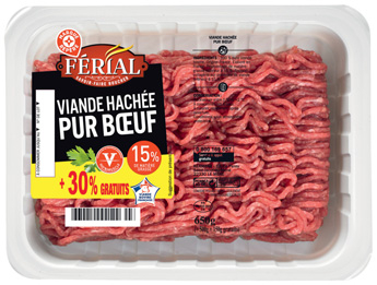 VIANDE HACHÉE PUR BOEUF 15% MAT.GR.* “FÉRIAL”