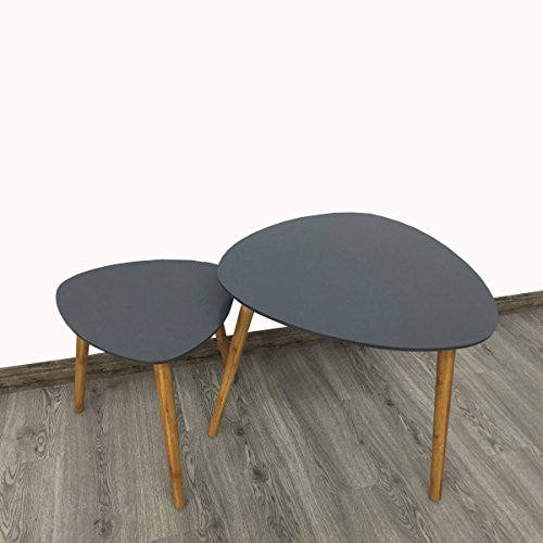 - lot de 2 tables gigognes - tables basses gris...