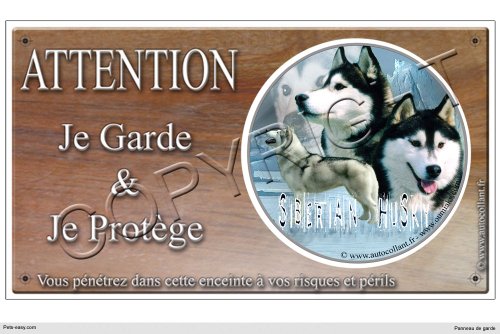 Panneau chien ou plaque Siberian-Husky-Oumiaks 30 cm 3661292128307 Pets-Easy.com