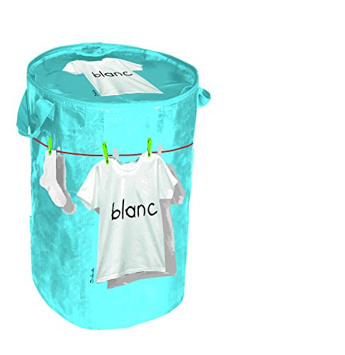 Incidence 18708 Panier à linge rond Blanc Bleu ...