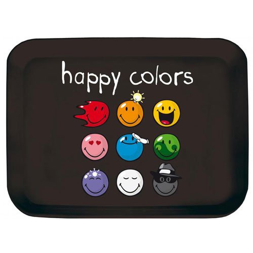 22189 plateau imprimé happy colors mélamine noi...