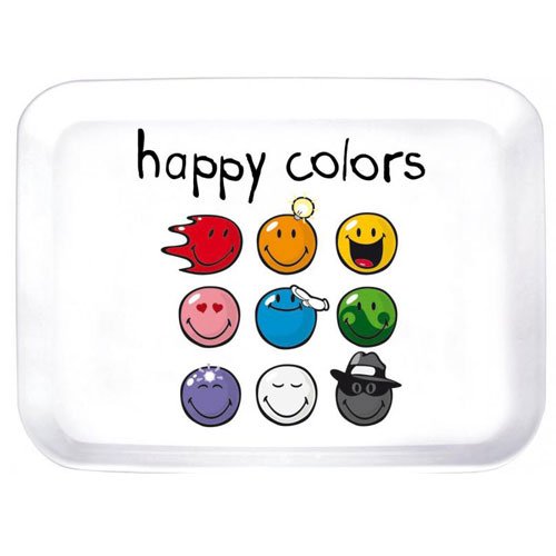 22190 plateau imprimé happy colors mélamine bla...