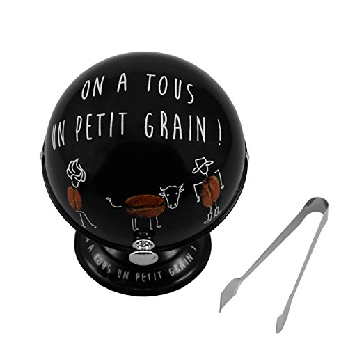 Incidence Paris 40617 boule à sucre motif grain de café acier inoxydable noir 10,5 x 10,5 x 11,7 cm petit modèle code EAN 3661443406179 