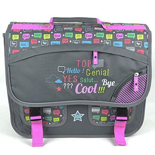 Cartable 41cm 2 compartiments HELLO gamme fille 3661507023960 KIDABORD