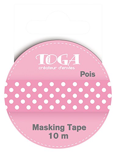 Mt31 masking tape pois washi tape blanc/rose 5,...
