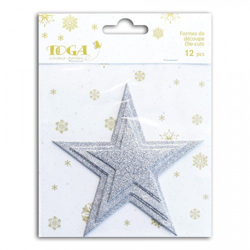 Fpd501 pack de 12 embellissements motif etoiles...