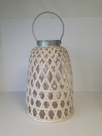 CIDDECO Lanterne avec anneau - Bambou et zinc