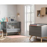 VOX Chambre DUO Lit 60x120 Commode NATURE Gris code EAN 3661979053939 