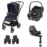 MAXI COSI Poussette DUO Leona 2 + Pebble 360 Black + Base FamilyFix 360 Black code EAN 3661979071827 