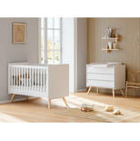 VOX Chambre duo lit 60x120 cm + Commode Vintage - Blanc/chêne code EAN 3661979083240 