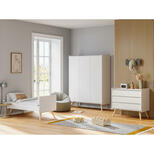VOX Chambre trio lit évolutif 70x140 cm + Commode + Armoire 3 portes Vintage - Blanc/chêne code EAN 3661979083288 