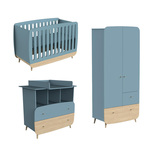 Chambre Trio Lit 60x120 + Commode + plan à lang...