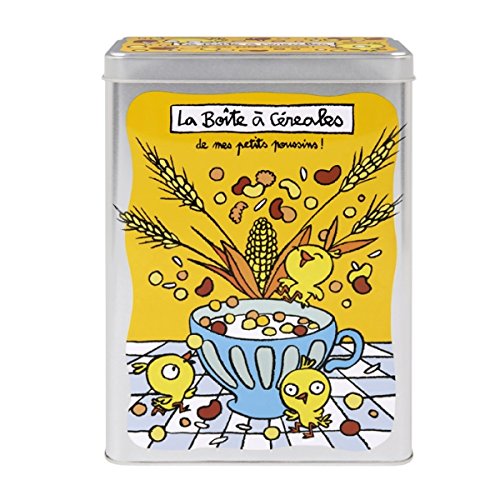 Boite metal à céréales Derrière la porte poussins