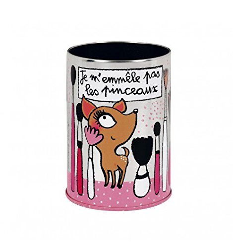 POT A PINCEAUX MAQUILLAGE - ROSE/METAL - DLP