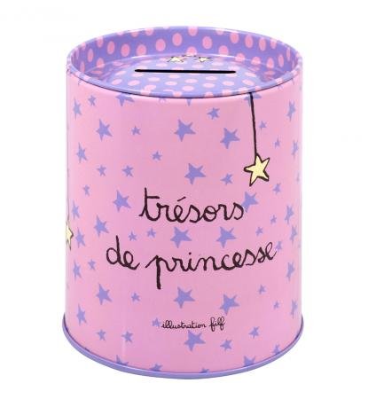 Tirelire TRÉSORS DE PRINCESSE En Métal Rose - p...