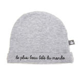 BB&CO Bonnet de naissance pur coton Le plus beau bébé Gris chiné code EAN 3662159002655 