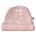 BB&CO Bonnet naissance doublé pur coton "Made with love" Rose thé code EAN 3662159037275 