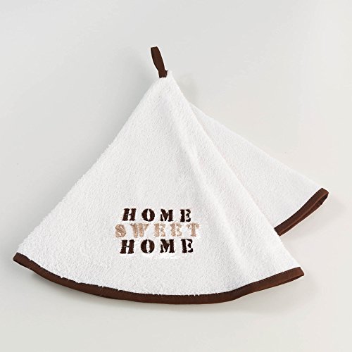 Essuie-main rond éponge 60cm brodé BERLAINE