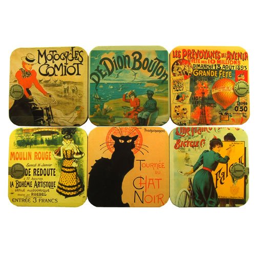 Souvenirs de France - 6 Dessous de Verre Affich...