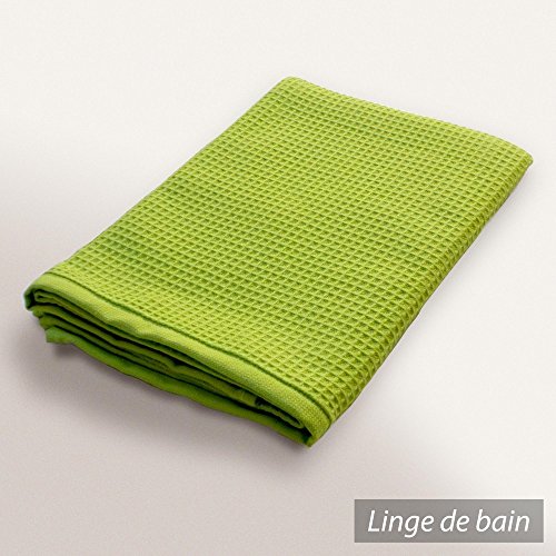 Drap de bain 90x160 cm nid d'abeille PURE WAFFL...