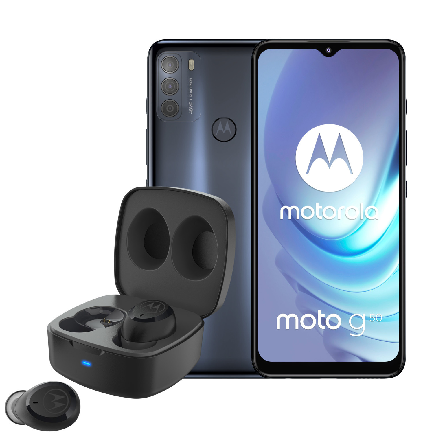 Pack Smartphone Moto G50 + Buds 5G - 64 Go - Gr...
