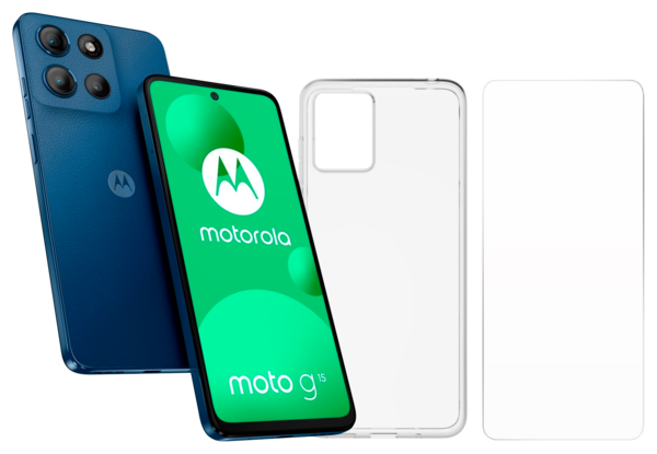  Pack Smartphone Motorola G15 4G 128Go + Coque Et Verre Trempe code EAN 3662515078171 