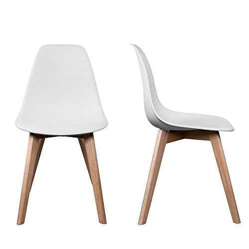 Ego Design Chaise Stokholm Blanc pieds bois lot de 2 3662662017917 (3662662017917)