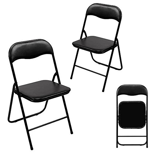 TOOLLAND Chaise pliante noir lot de 2 gain de place 3662662018334 (3662662018334)